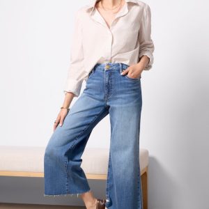 Petite Meg Wide Leg Raw Hem