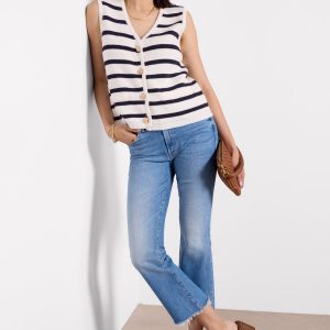 Petite Lil Insider Crop Step Fray