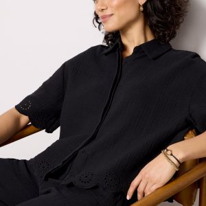 Eden Gauze Eyelet Top