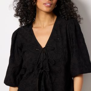 Tie Front Eyelet Top