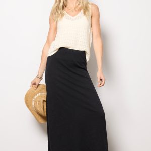 Delavine Textured Midi Skirt