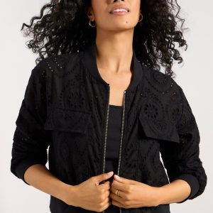 Ryan Eyelet Bomber Jacket