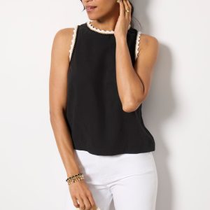 Trim Detail Button Back Tank