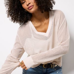 Aviva Cropped Mesh V Neck