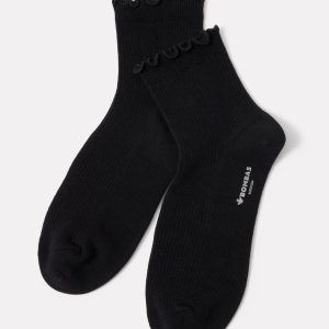 Ribbed Ruffle Quarter Sock