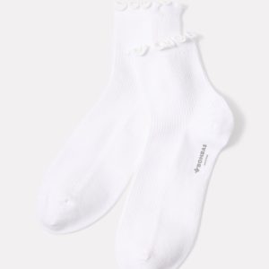 Ribbed Ruffle Quarter Sock