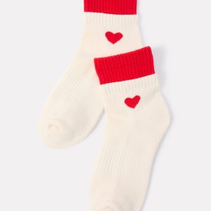 Heart Double Cuff Quarter Sock