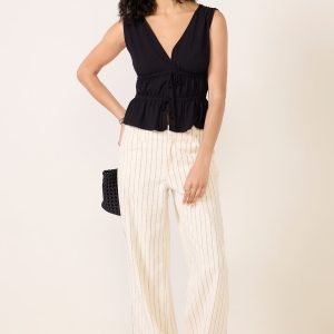 Lydia Tie Front Linen Tank