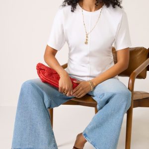 Shirred Waist Dolman Tee