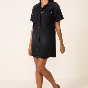 SS Studded Denim Dress