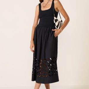 Nadya Cutout Mixed Media Dress