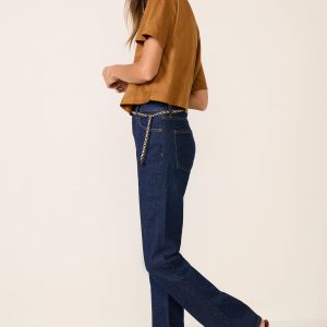 90s Pinch Waist Long Straight Jean