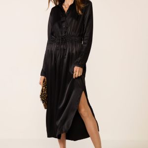 Satin Shirt Dress